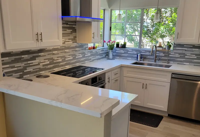 Unique Striped Kitchen Design in Seal Beach, California